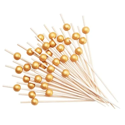 Imagen de Comfy Package [150 unidades] Pinchos de cóctel y palillos dientes alimentos, madera 4.7 pulgadas para aperitivos bebidas,