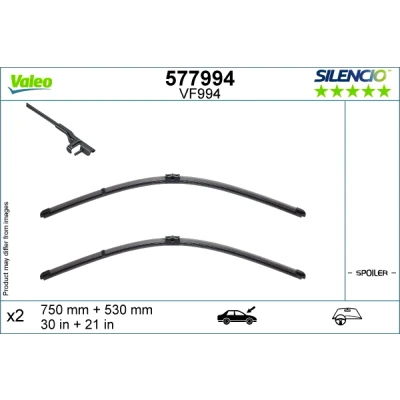 Imagen de Limpiaparabrisas Valeo 577994 delante Escobilla con hoja plana BMW: