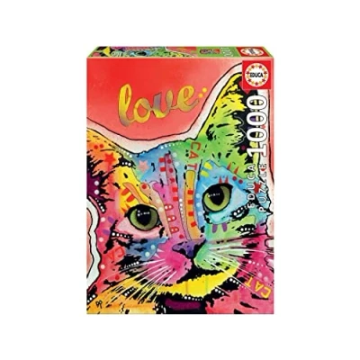 Imagen de Educa Puzzle de 1000 Piezas para Adultos Tilt Cat Love, Dean Russo. Incluye Pegamento Fix Puzzle. A Partir 14 años (19257)