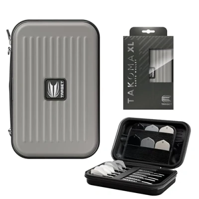 Imagen de TARGET Darts Takoma XL Funda para Dardos con Capacidad 6 Dardos, Soporte Protector de EVA Doble Cierre Cremallera, Accesorios Profesionales Gris, Organizador Bolsas