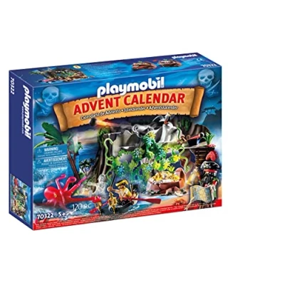 Imagen de PLAYMOBIL Calendario de Adviento 70322 Caza del Tesoro en la Cala Pirata, para Niños a Partir 5 Años