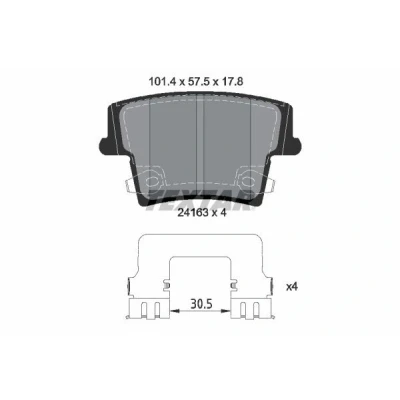 Imagen de TEXTAR 2416303 Juego de pastillas freno con avisador acústico desgaste accesorios CHRYSLER: 300C Berlina, Touring