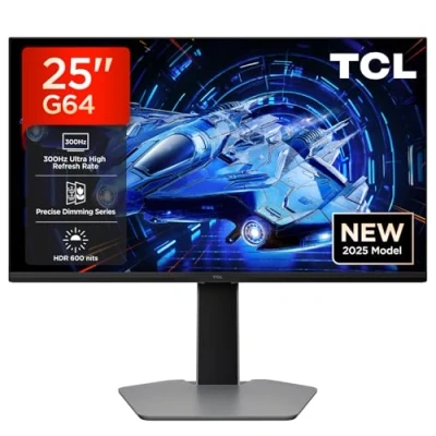 Imagen de TCL Monitor QD Mini LED 25G64 25&quot;, resolución Full HD, 300 Hz, Panel Fast IPS, HDR de 600 nits, Tiempo Respuesta 1 ms GTG, AMD Freesync Premium, Compatible con G Sync