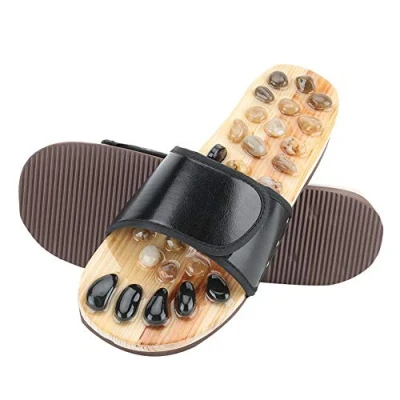 Imagen de Zapatillas de masaje pies, sandalias acupuntura piedra guijarro pies Relax zapatos estera relajante reflexología herramientas cuidado la salud para(39 40)