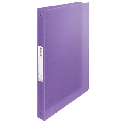 Imagen de Esselte Archivador de Anillas, Capacidad 140 Hojas, Lomo 20mm, Carpeta A4 con 4 Tapa Blanda, Casa y Oficina, Diseño en Relieve, Gama Colour&#039;Breeze, Lavanda, 628438