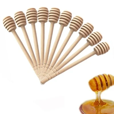 Imagen de Cuchara Miel Madera de 15 cm, para Dispensador Mermelada, Portátil Palos Mermelada Recoger Varilla Agitación, Recuerdos Fiesta Boda (50Piezas)
