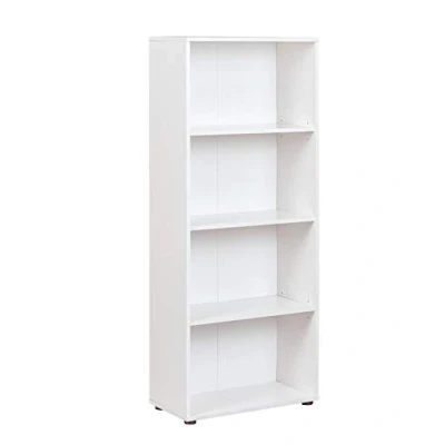 Imagen de Inter Link Librería Estante 4 nichos regulable en altura Para Oficina Salón Hall Arco 3 Dimensiones cm P: 30 x An: 60 Al: 145 Color blanco