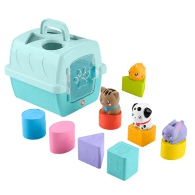 Imagen de Fisher Price FP Pets Transportín Clasifica y Guarda, Juguete para clasificar Formas con Actividades de motricidad Fina bebés a Partir 6 Meses, HTW93