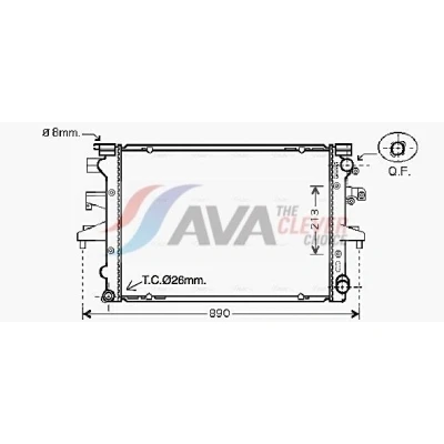 Imagen de PRASCO VN2232 Radiador, refrigeración del motor Aluminio 713 470 34 Con acoplamientos rápidos Aletas unidas mecánicamente