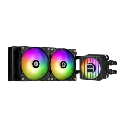 Imagen de ENERMAX LIQMAXFLO 240mm Refrigeración Líquida CPU AIO Bomba de Doble Cámara Alto Rendimiento ARGB VRM Ventilador 380W+ TDP 2x 120 PWM Silencio LGA 1700 y AM5/AM4 Negro