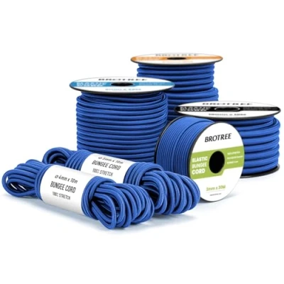 Imagen de Brotree Cuerda Elástica 3mm 30m de Goma para Lona Remolque Piscina Azul