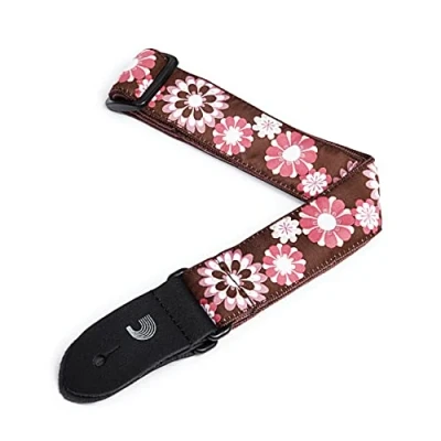 Imagen de Planet Waves Pink and Brown Flowers Correa de ukelele