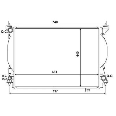 Imagen de NRF 53957 Radiador, refrigeración del motor Aluminio 631 440 32 Aletas soldadas AUDI: A4 B6 Avant, Berlina, A6 C5 Avant