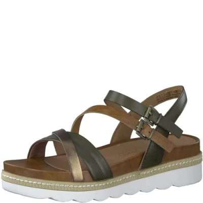 Imagen de MARCO TOZZI 2 28724 20, Sandalias con cuña para Mujer, Verde (Khaki Comb), 40 EU