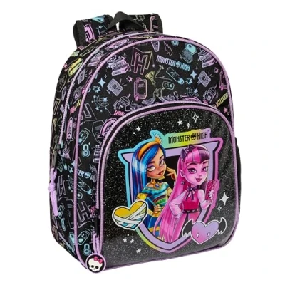 Imagen de Safta MONSTER HIGH Mochila Infantil, Ideal para Niños de Diferentes Edades, Cómoda y Versátil, Calidad Resistencia, 28x10x34 cm, Color Negro