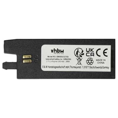 Imagen de vhbw Batería Recargable Compatible con Gibson Tronical G Force E Tune, TronicalTune Plus Guitarra eléctrica (340 mAh, 3,7 V, polímero de Litio)