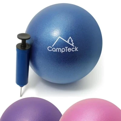 Imagen de CampTeck U6812 Pelota Pilates Pequeña Plástico Anti Pinchazos 23cm Yoga Balón para el Ejercicio, Gimnasio, Fitness, etc. con Bomba de Mano Azul
