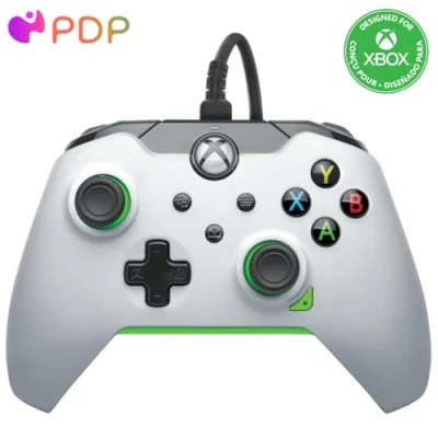 Imagen de Mando Xbox PDP 049 012 WG, Para Series X/PC, Cable, Blanco/Verde neón