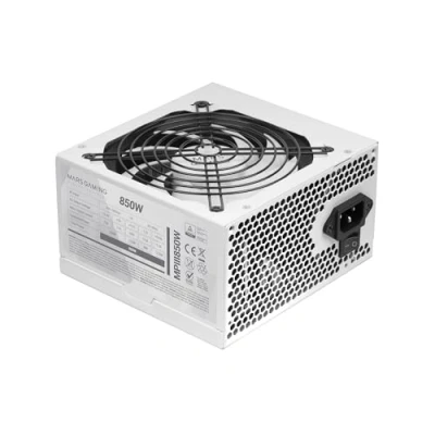 Imagen de MARSGAMING MPIII850, Fuente Alimentación PC ATX 850W, 5 Años de Garantía, 85% Eficiencia, Sistema Digital APFC, Ventilador FDB 120mm AI RPM, Tecnologías DC y SMD, Cables Planos Extralargos, Blanco