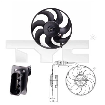 Imagen de TYC 831 0009 ventilador de radiador 310 200/300 sin bastidor (armazón), con resistencia carga SEAT: Ibiza 2