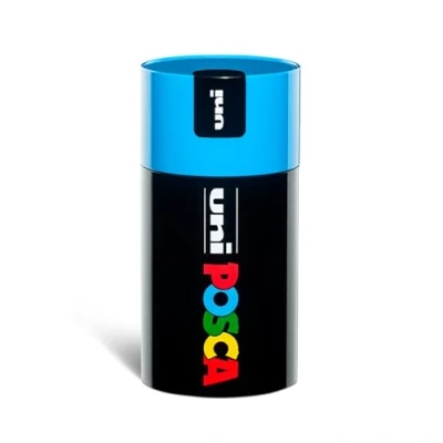 Imagen de POSCA Uniposca Juego completo con 18 rotuladores acrílicos surtidos, punta media de 2,5 mm colores para niños y artistas unos, válidos como telas, madera más, en caja regalo azul