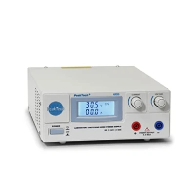 Imagen de PeakTech 6155 Fuente de Alimentación Digital C 1 30 V / 0 20A Pantalla LCD, Conmutación Confiable, Protección Contra Sobretensiones, Salida Cc, Potencia 600 W 214 x 87 336 mm