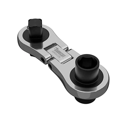 Imagen de SabreCut 1 llave de trinquete MRSC08 Dual Drive Flex más pequeña 6,3 mm, hexagonal 1/4 pulgadas, acero inoxidable, profesional, 72 dientes, mano