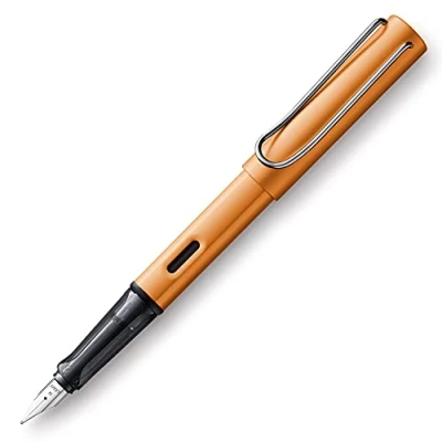 Imagen de Lamy 1833451 AL star 27 Pluma estilográfica de aluminio en color bronce con mango transparente y muelle acero, grosor del EF