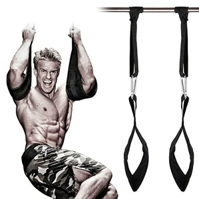 Imagen de HemeraPhit Acolchado Pull Up Belt Muscle Abdominal Carver Hanging Home Gym AB Straps (Negro)