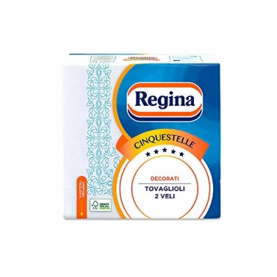 Imagen de Regina Cinquestelle 43 servilletas de 2 capas, versátiles y elegantes, elegantes decoraciones, 100% pura celulosa certificada FSC®