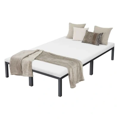 Imagen de ML Design Cama de Estructura Metalica 120x200 cm sobre Marco Acero Inoxidable con Somier Color Antracita Amplio Espacio Almacenamiento Mueble Diseño Individual Ideal para Dormitorio Juvenil