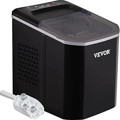 Imagen de BuoQua máquina para hacer hielo de 12 kg, ABS, 220 V, color negro, 26 libras, encimera con pantalla LCD cocina, hogar, bares