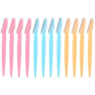 Imagen de 12 Piezas Cuchillas de Afeitar Mujer,Cuchilla Cejas,Eyebrow Razor,Rasuradora Facial Mujer,para Dermaplaning Facial,Recortar y dar Forma a las Cejas