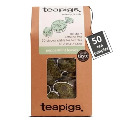 Imagen de Teapigs Peppermint Leaves 100 g (Pack of 1, Total 50 Tea Bags)