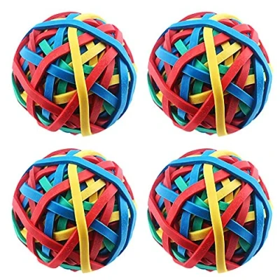 Imagen de 4 Rollos Natural Pelota de Goma, Bandas Bola Gomas Elásticas, Bolas Elásticas Goma Planas Colores Para Hairband DIY Crafts Proyecto y Organización Arte