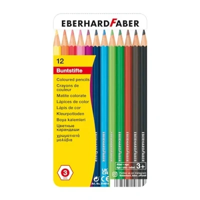 Imagen de Eberhard Faber 514813 Set de 12 lápices color, color hexagonales en estuche metálico