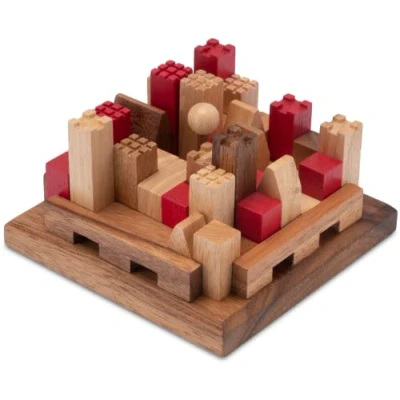 Imagen de LOGOPLAY Castle Rompecabezas 3D Juego de Pensar adivinanzas Paciencia lógica Hecho Madera con Muchas Variantes