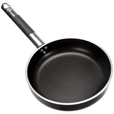 Imagen de Pentole Agnelli ALSC2111SSPIC24 Alblack Pan Aluminium Pan, 5 mm de espesor, 10 fondo inducción, con mango tubular acero inoxidable &quot;Cool&quot;, 24 cm, negro