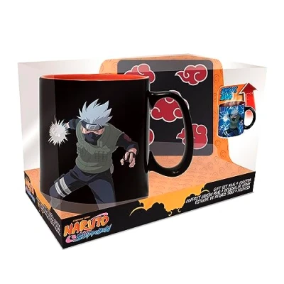 Imagen de ABYSTYLE NARUTO SHIPPUDEN Caja de regalo con taza termoreactiva 460 ml + Coaster Akatsuki