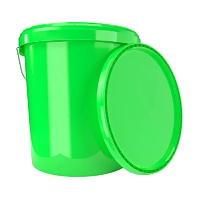 Imagen de FixedByU con tapa 16 litros verde adecuado para alimentos hermético y estable cubo vacío mango de cierre productos químicos pintura pared detergente adhesivo 1