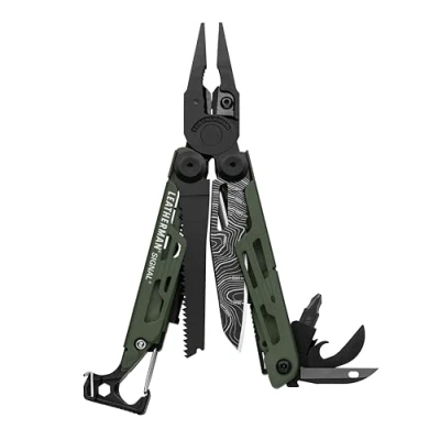 Imagen de Leatherman Rev Multiherramienta de bolsillo, 14 herramientas, hoja bloqueable para camping y bricolaje, acero inoxidable con alicates, navaja destornillador, funda nylon