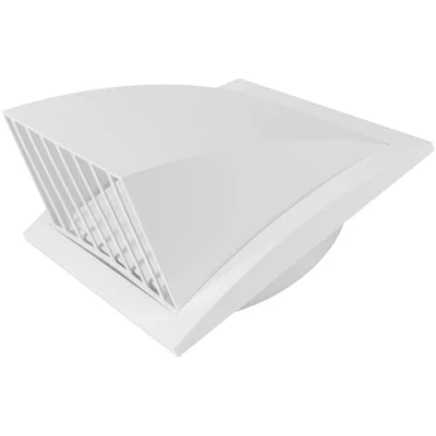 Imagen de Vent Systems Rejilla de ventilación 150 mm diámetro, 190 x mm, color blanco, con Cubierta para la lluvia. interior y exterior. No contiene tornillos.