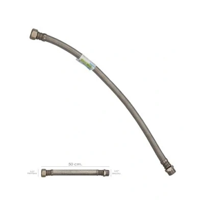 Imagen de ORYX Latiguillo Flexible Reforzado Acero Inoxidable Termo Macho 1/2&quot; Hembra Longitud 500 mm