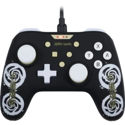 Imagen de Konix Jujutsu Kaisen Mando con Cable para Nintendo Switch, Switch OLED y PC Función de vibración 3 m Blanco negro
