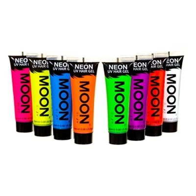 Imagen de Moon Glow Gel para el cabello neón Tinte UV color del con lavado temporal Set de 8 20 ml (Paquete 8)