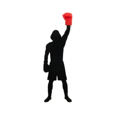Imagen de Balvi Marcapáginas Boxing Color Negro/Rojo El Guante sobresale de Las páginas Plástico