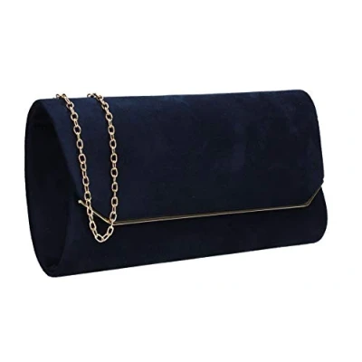 Imagen de SwankySwans Anny Suedette Flapover, Bolsa de Mano para Mujer, Azul Marino, One Size