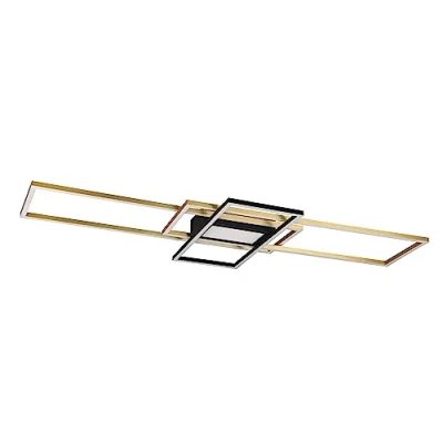 Imagen de Trio, Plafón, Irvine incl. 1 x LED,SMD,60,0 Watt,3000 6500K,7100 Lm. Cuerpo: Metal, Bronce mate A:105,0cm, L:42,0cm, A:6,5cm Mando a distancia,Regulador integrado,Color de luz infinitamente var