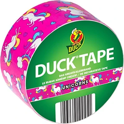 Imagen de Duck Tape 100 45 Cinta adhesiva para manualidades y reparaciones, 48 mm x 9,1 m, diseño de unicornios