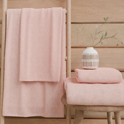 Imagen de PETTI Artigiani Italiani Toallas de baño 100% Rizo algodón, Juego 2+2, 4 Unidades, 2 Cara y Manos, Rosas